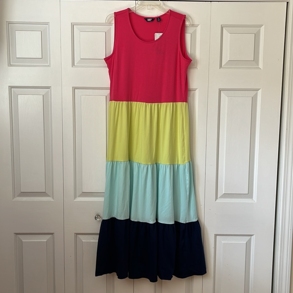 NWT Lands’ End Tiered Sleeveless Maxi Dress Sz Med - Picture 4 of 6